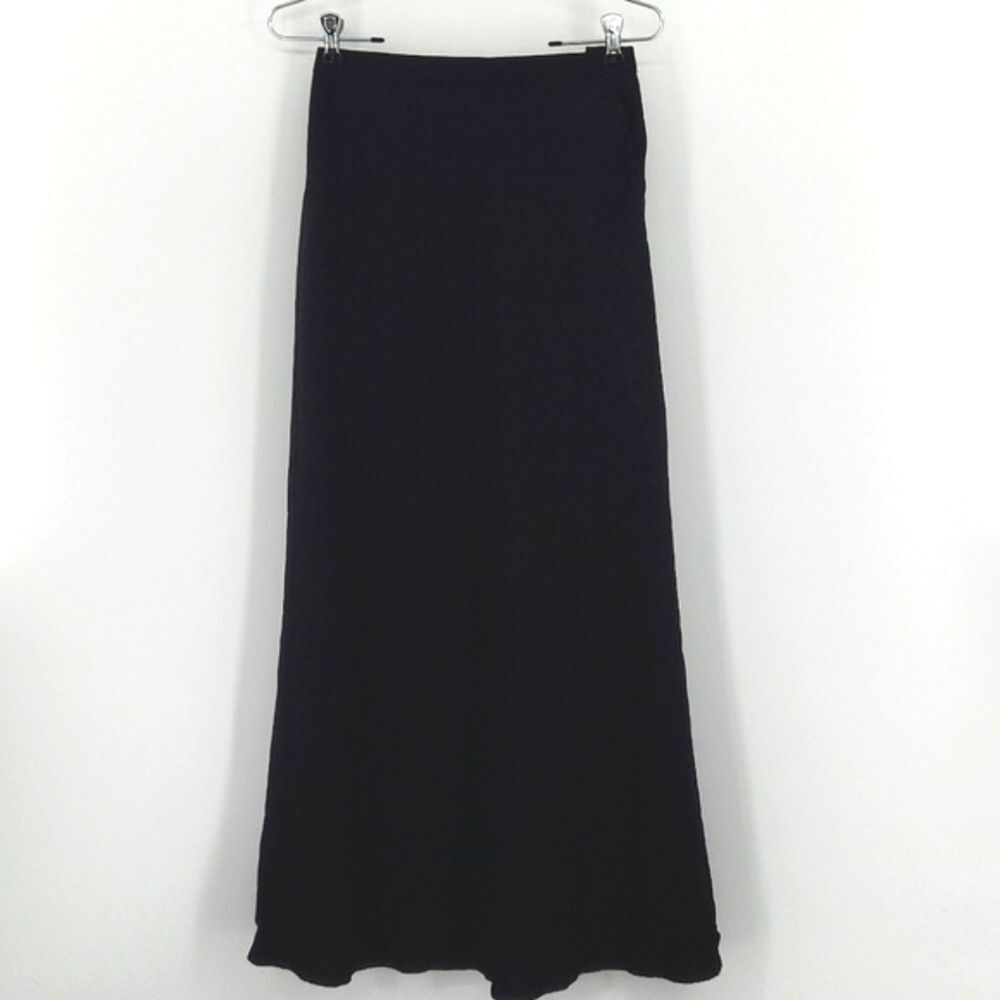 Lauren Ralph Lauren Midi Maxi Skirt Womens Size 6P Black Minimalist Witchy Goth